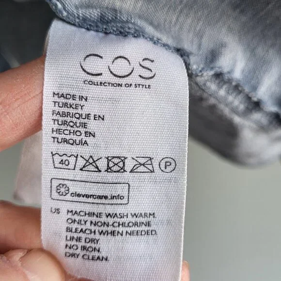 COS Blue Oversized Cotton Shirt Dress Pockets I Size M (fits L too) - Picture 9 of 14